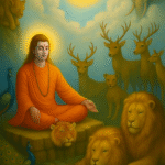 animals sitting near baba shrichandji